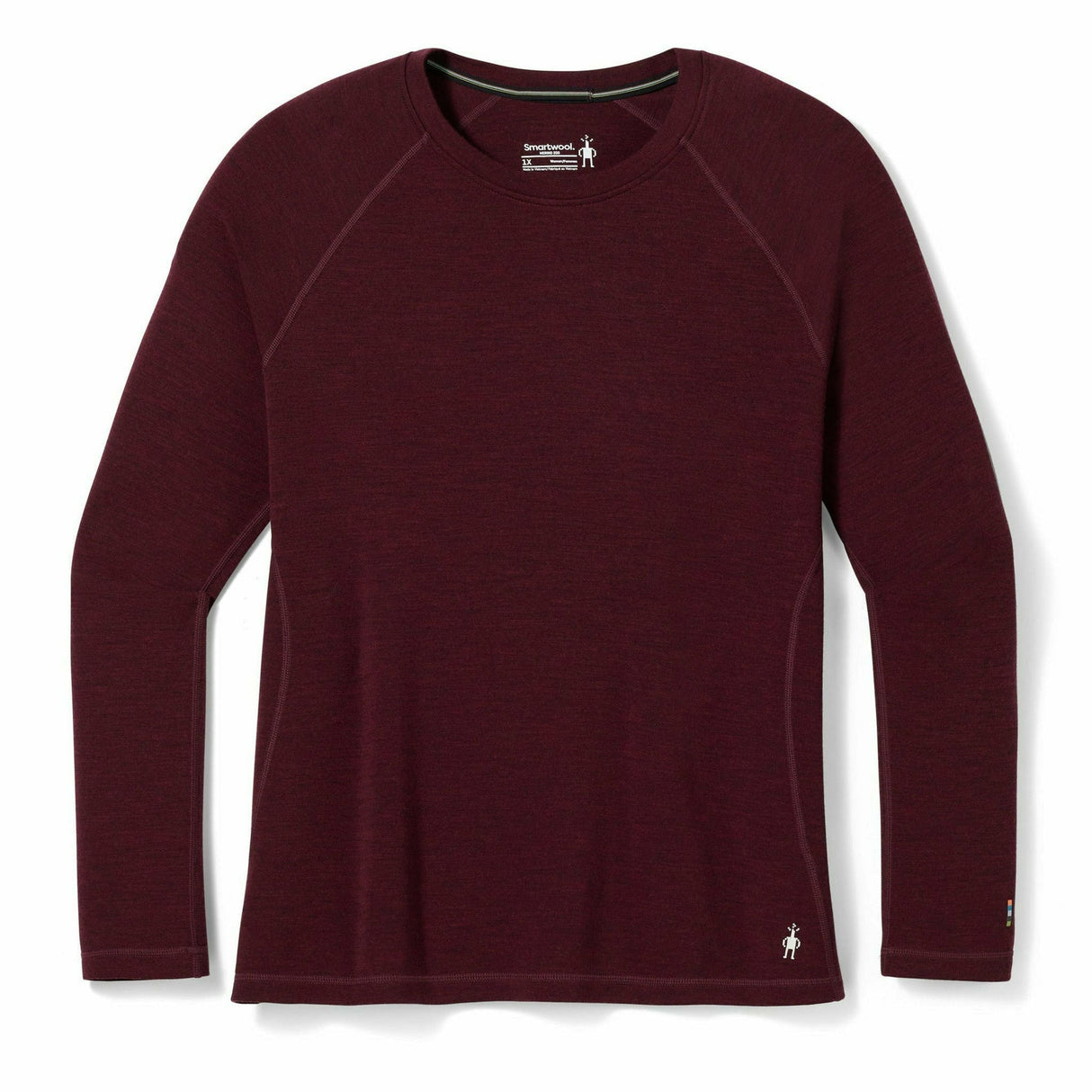 Smartwool Womens Classic Thermal Merino Base Layer Crew Plus - Clearance  -  1X / Black Cherry Heather