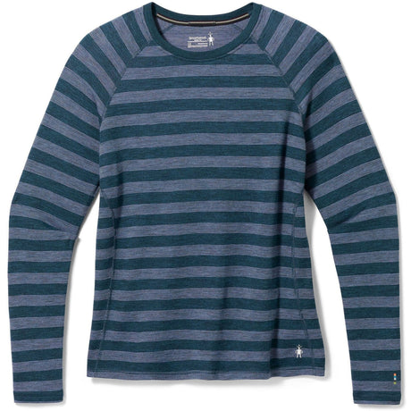 Smartwool Womens Classic Thermal Merino Base Layer Pattern Crew Plus - Clearance  -  1X / Ultra Violet Stripe