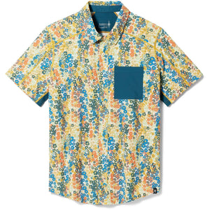 Smartwool Mens Printed Short-Sleeve Button Down  -  Small / Almond Meadow Print