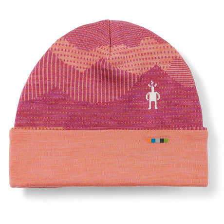 Smartwool Kids Merino 250 Reversible Pattern Cuffed Beanie - Clearance  -  Large/X-Large / Sunset Coral Mountain Scape