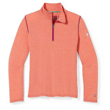 Smartwool Kids Classic Thermal Merino Base Layer Zip T  -  X-Large / Sunset Coral Heather