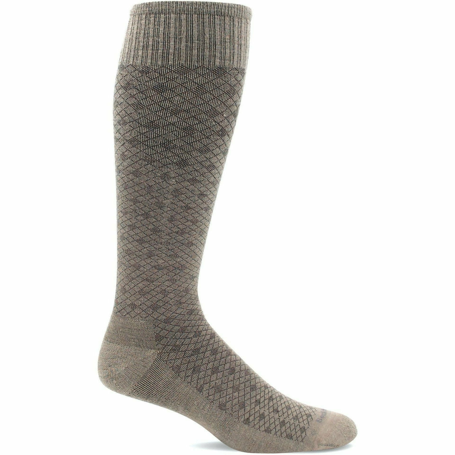 Sockwell Mens Featherweight Moderate Compression Socks  -  Medium/Large / Khaki