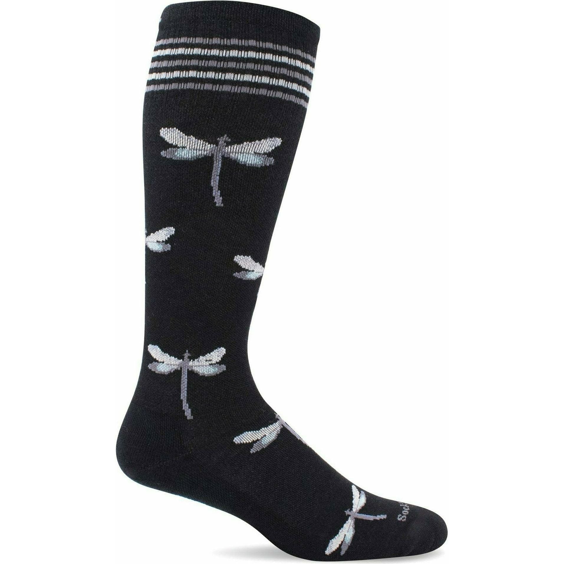 Sockwell Womens Dragonfly Moderate Compression Socks  -  Small/Medium / Black
