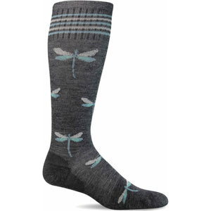 Sockwell Womens Dragonfly Moderate Compression Knee-High Socks  -  Small/Medium / Charcoal