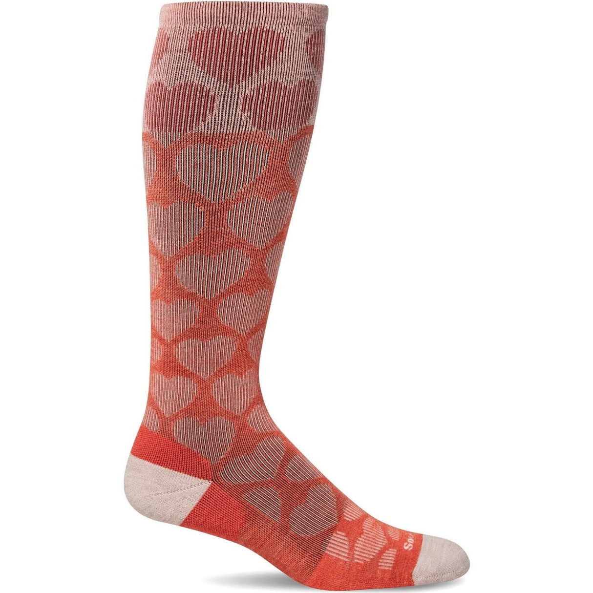 Sockwell Womens Heart Throb Moderate Compression Knee High Socks  -  Small/Medium / Guava