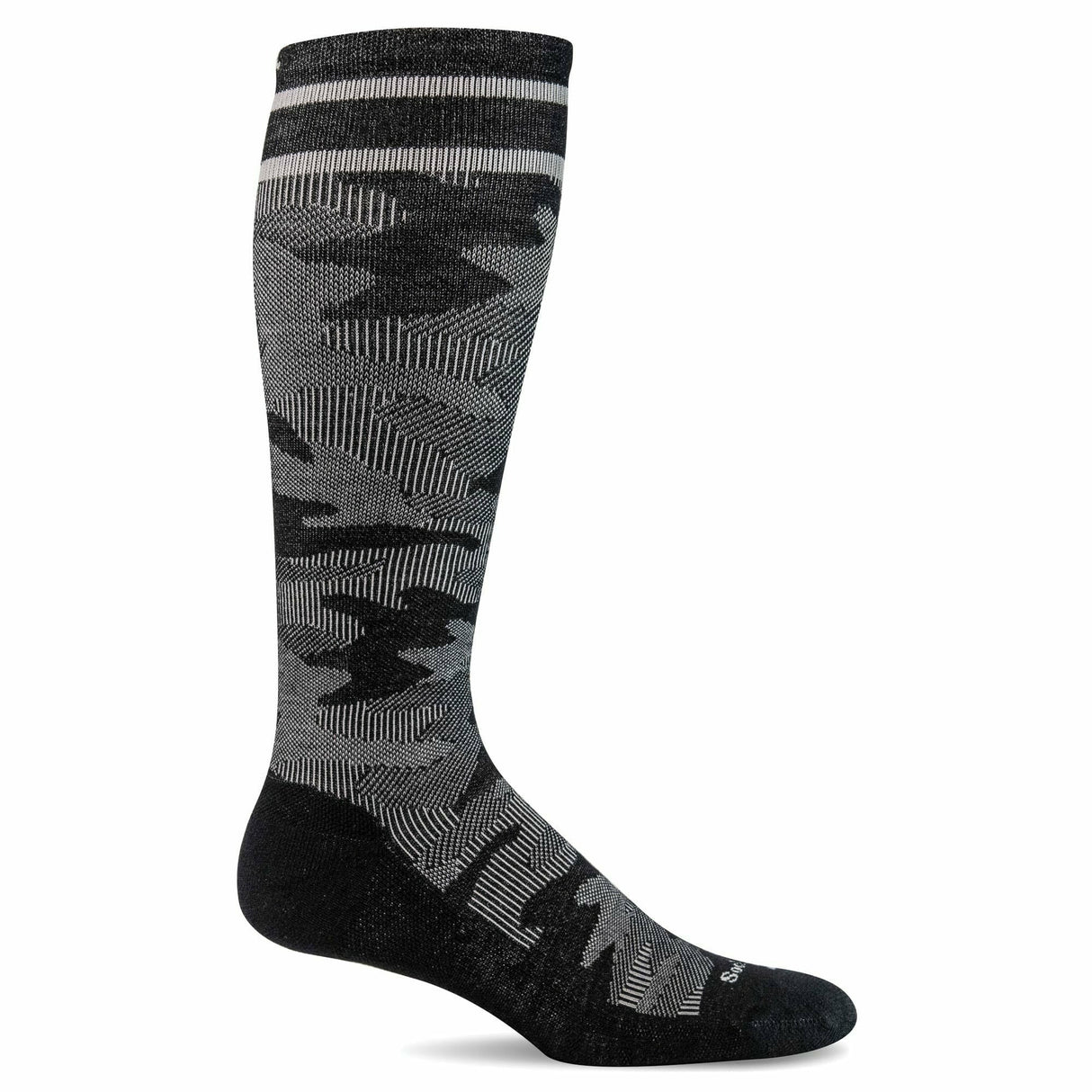 Sockwell Womens Camo Twill Moderate Compression Socks  -  Small/Medium / Black
