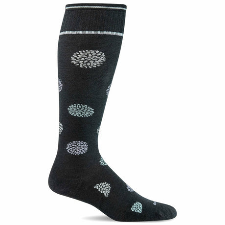 Sockwell Womens Full Bloom Moderate Compression Knee-High Socks  -  Small/Medium / Black