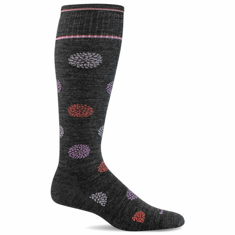 Sockwell Womens Full Bloom Moderate Compression Knee-High Socks  -  Small/Medium / Charcoal