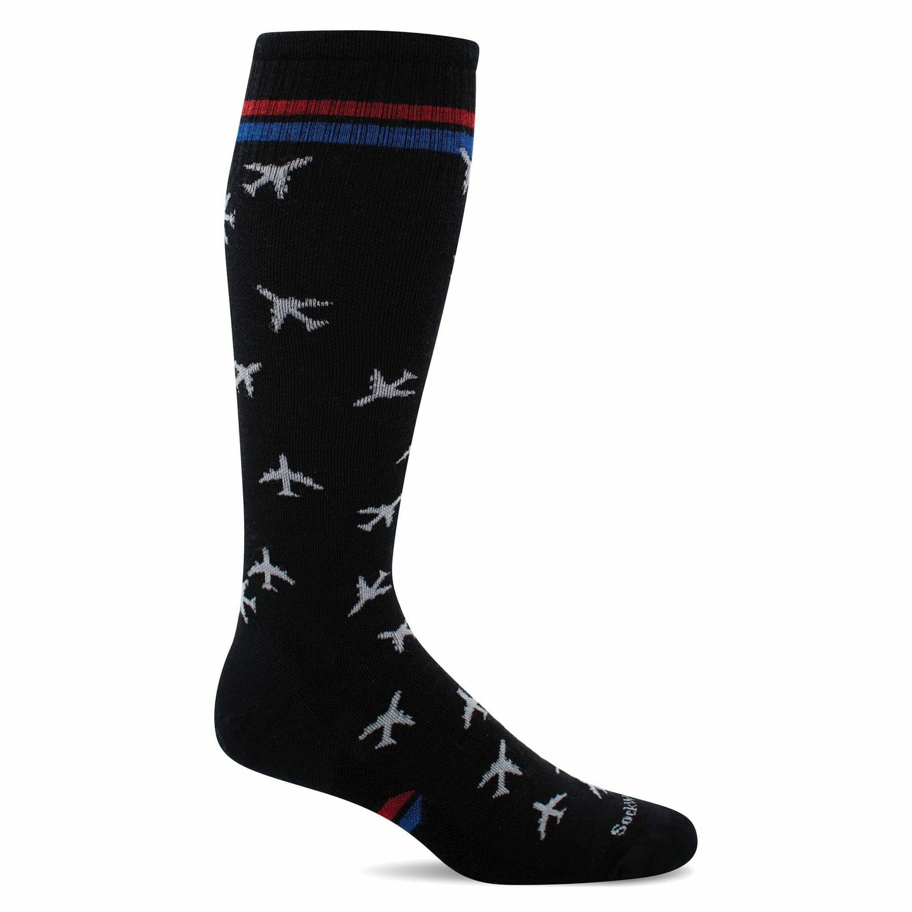 Sockwell Mens In Flight Moderate Compression Socks  -  Medium/Large / Black