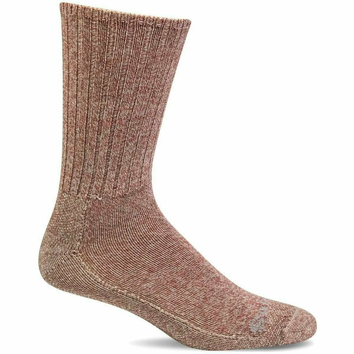 Sockwell Mens Big Easy Relaxed Fit Crew Socks  -  Medium/Large / Red Rock