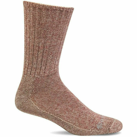 Sockwell Mens Big Easy Relaxed Fit Crew Socks  -  Medium/Large / Red Rock