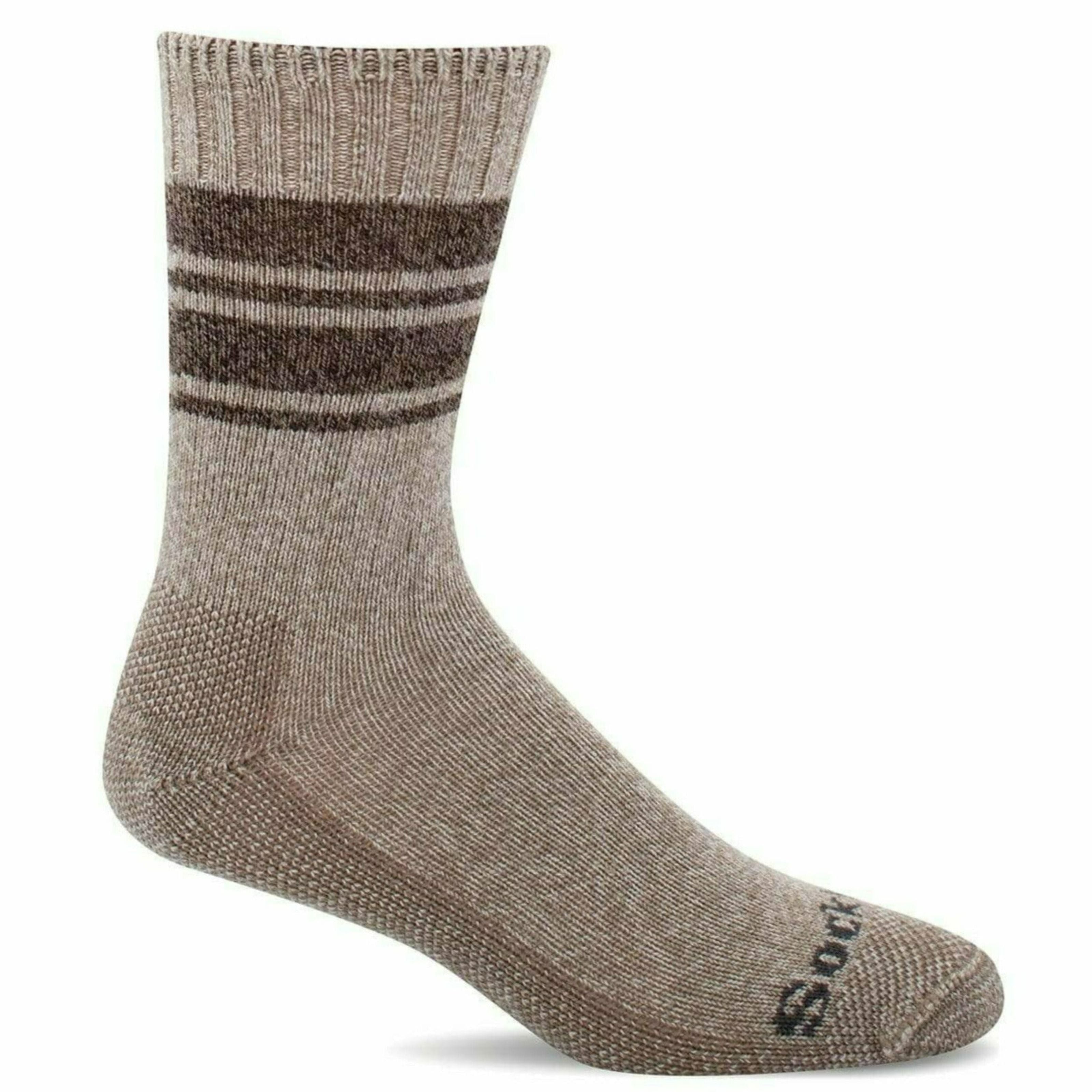Sockwell Mens At Ease Relaxed Fit Crew Socks  -  Medium/Large / Khaki