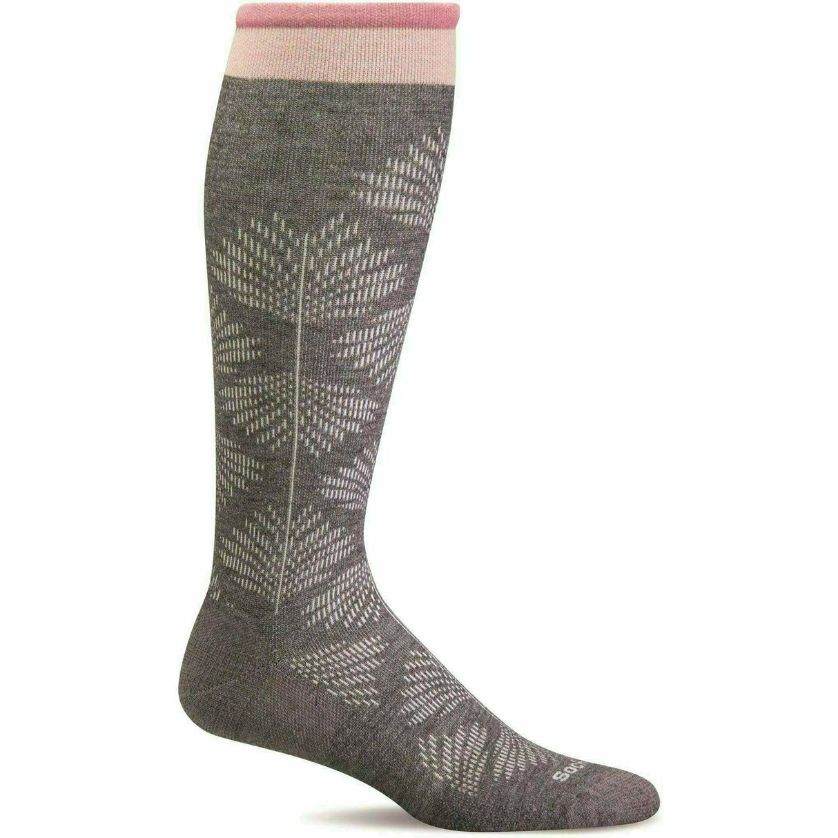 Sockwell Womens Full Floral Wide Calf Fit Moderate Compression Socks  -  Small/Medium / Charcoal