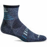 Sockwell Mens Ascend II Moderate Compression Quarter Socks  -  Medium/Large / Denim