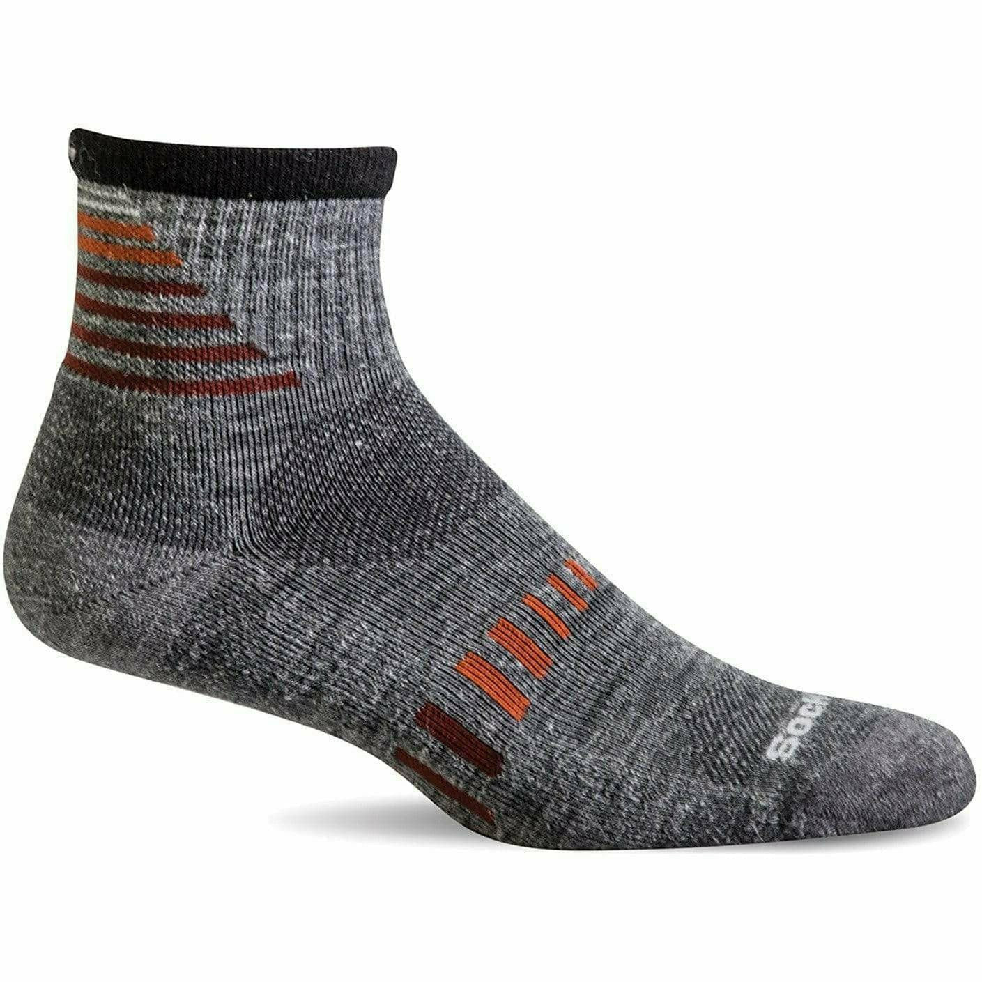 Sockwell Mens Ascend II Moderate Compression Mini Crew Socks  -  Medium/Large / Gray