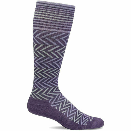 Sockwell Womens Chevron Moderate Compression Socks  -  Small/Medium / Plum