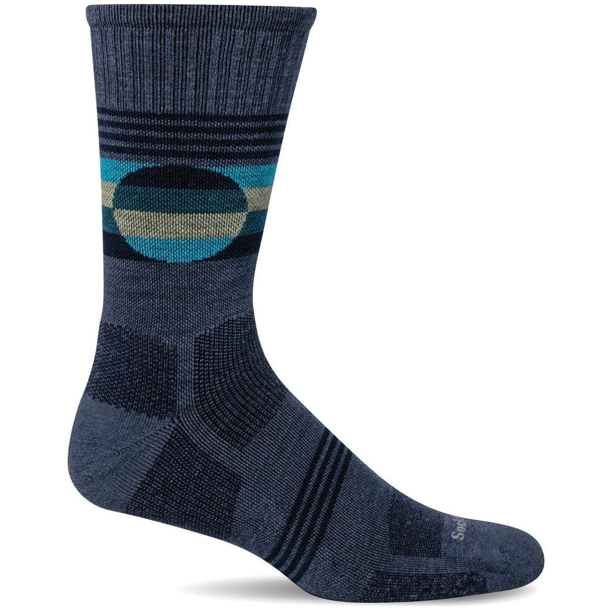 Sockwell Mens North Rim Moderate Compression Crew Socks  -  Medium/Large / Denim