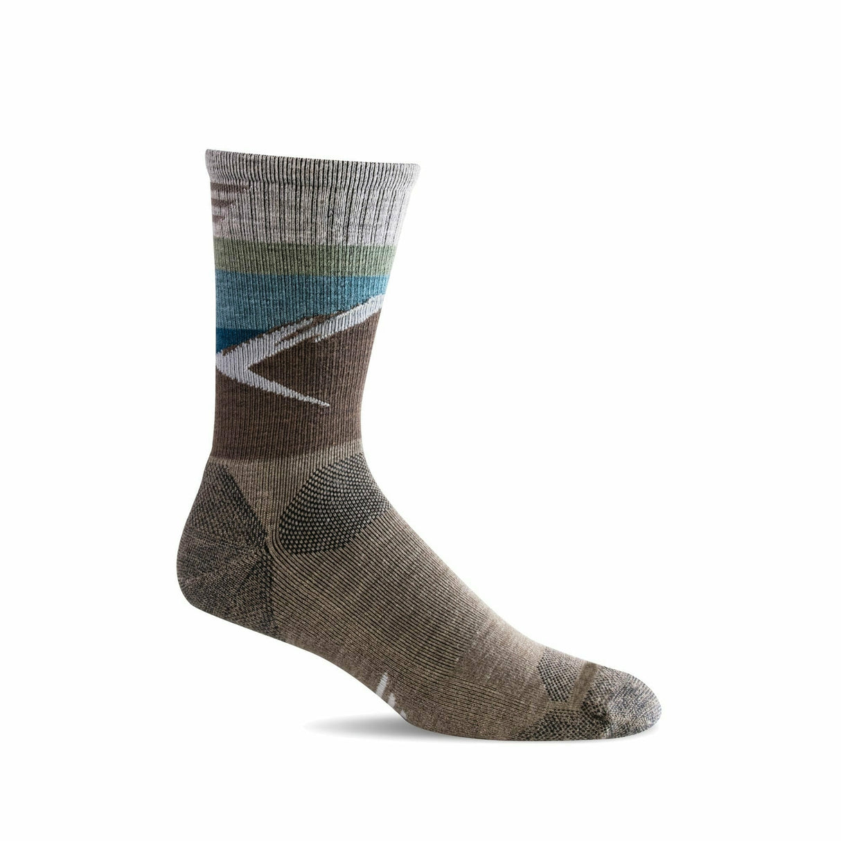 Sockwell Mens Modern Mountain Moderate Compression Crew Socks  -  Medium/Large / Khaki