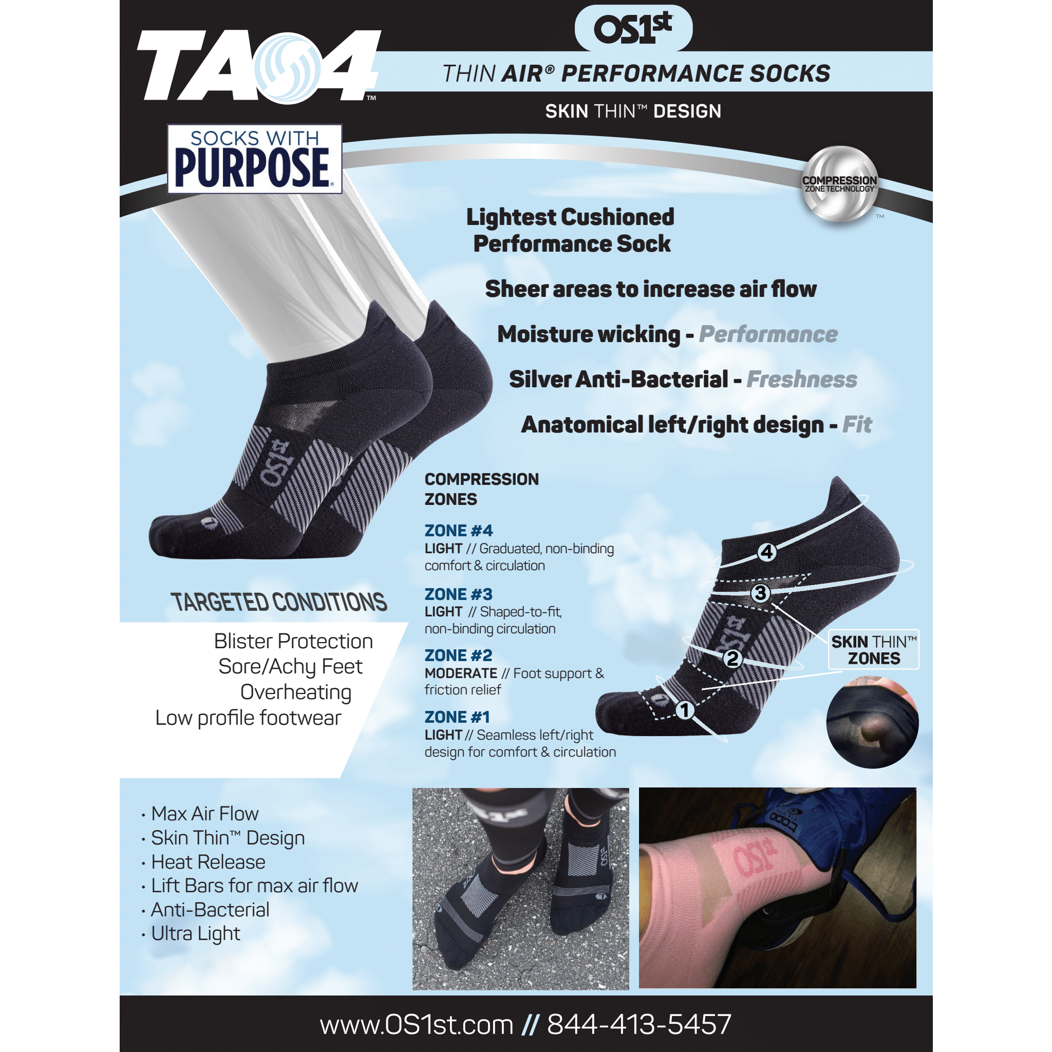 OS1st Thin Air No Show Socks  -