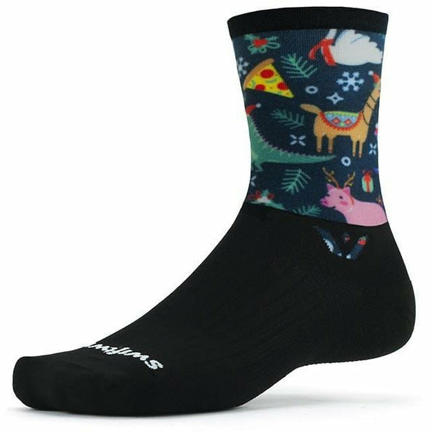Swiftwick Vision Holiday Party Limited Edition Crew Socks  -  X-Large / Holiday Party