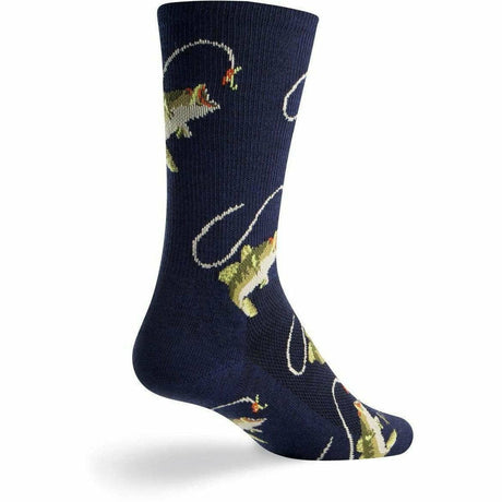 SockGuy Fish-On Turbo Wool Crew Socks  -  Small/Medium