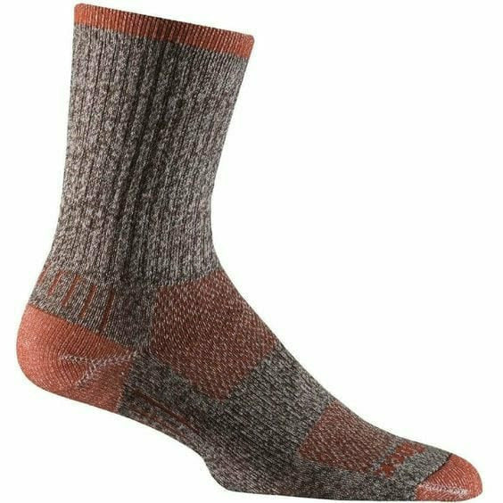 Wrightsock Double-Layer Escape Midweight Crew Socks  -  Small / Coffee Twist
