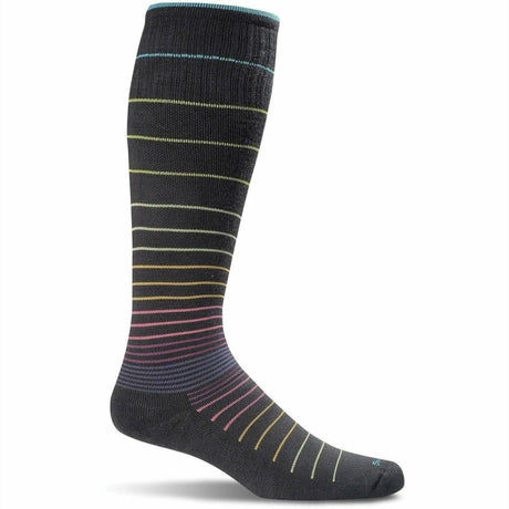 Sockwell Womens Circulator Moderate Compression Socks  -  Small/Medium / Black Stripe