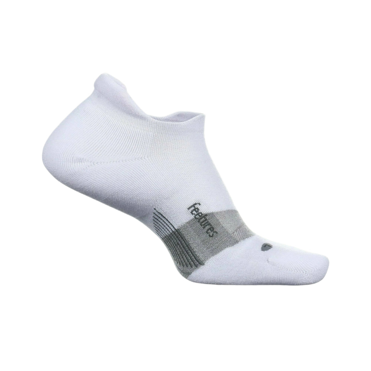 Feetures Merino 10 Max Cushion No Show Tab Socks  -  Small / White