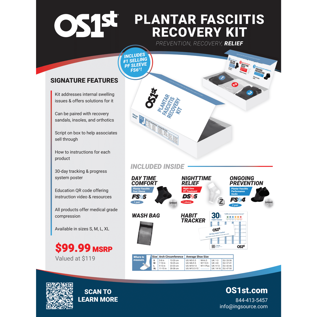 OS1st Plantar Fasciitis Recovery Sock Kit  - 