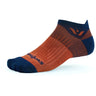 Swiftwick Aspire Zero Tab Socks  -  Small / Navy Orange
