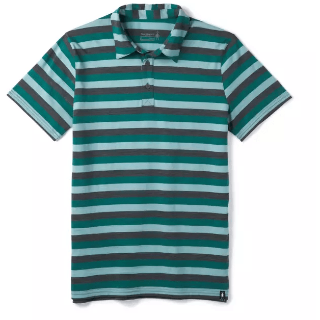 Smartwool Mens Merino 150 Polo - Clearance  -  Medium / Pacific Stripe