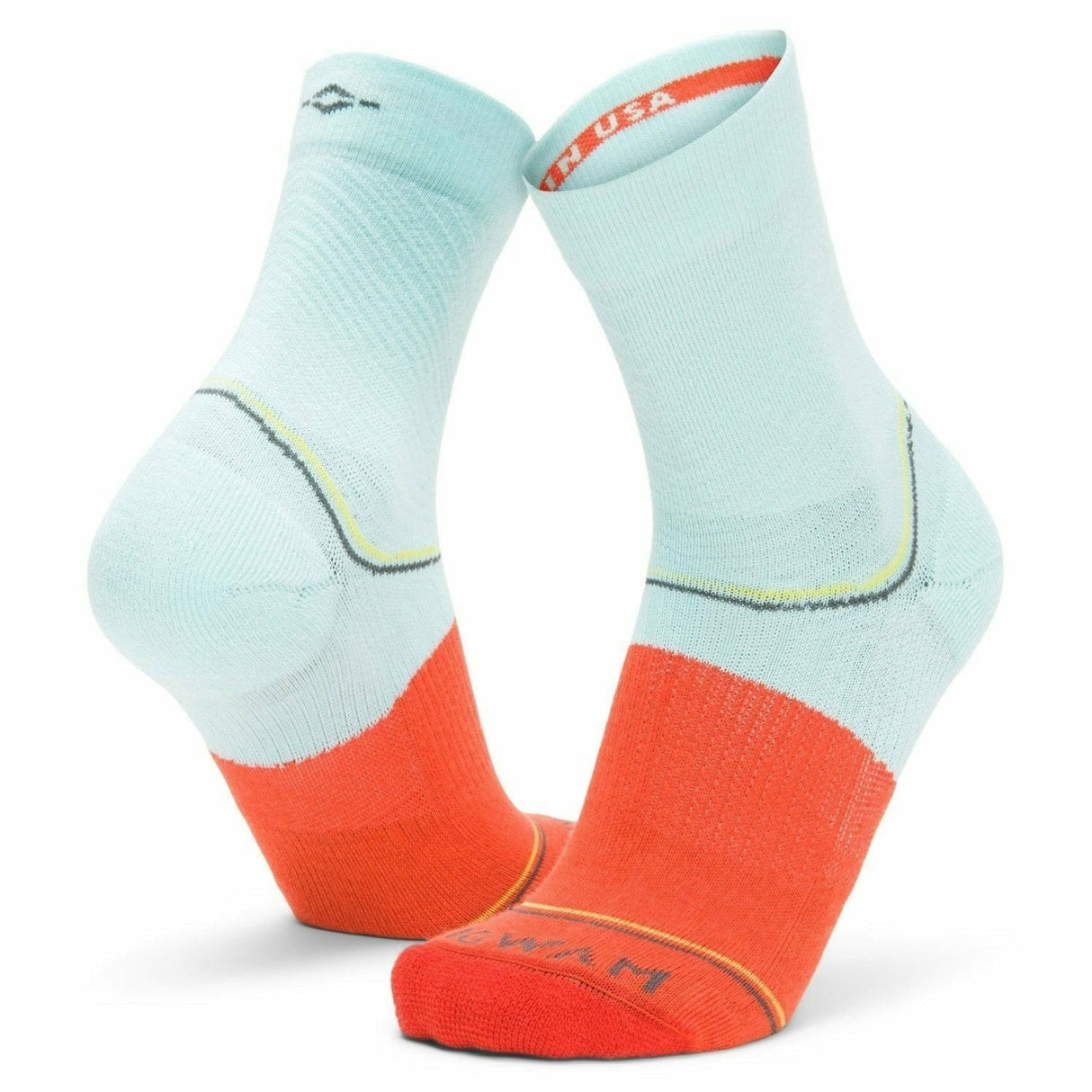 Wigwam Surpass Lightweight Mid-Crew Socks - Small / Yucca/Red