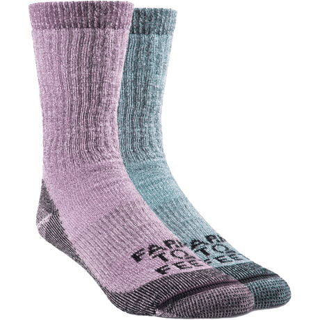Farm to Feet Womens Boulder 2-Pair Full Cushion Hiking Socks  -  Medium / Lavandula/Niagara Blue