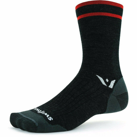 Swiftwick Pursuit Seven Ultra Light Socks  -  Small / Coal Red