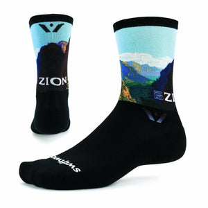 Swiftwick Vision Six Impression National Parks Collection Crew Socks  -  Small / Zion