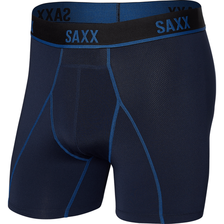SAXX Mens Kinetic Light-Compression Mesh Boxer Brief  -  X-Small / Navy/City Blue