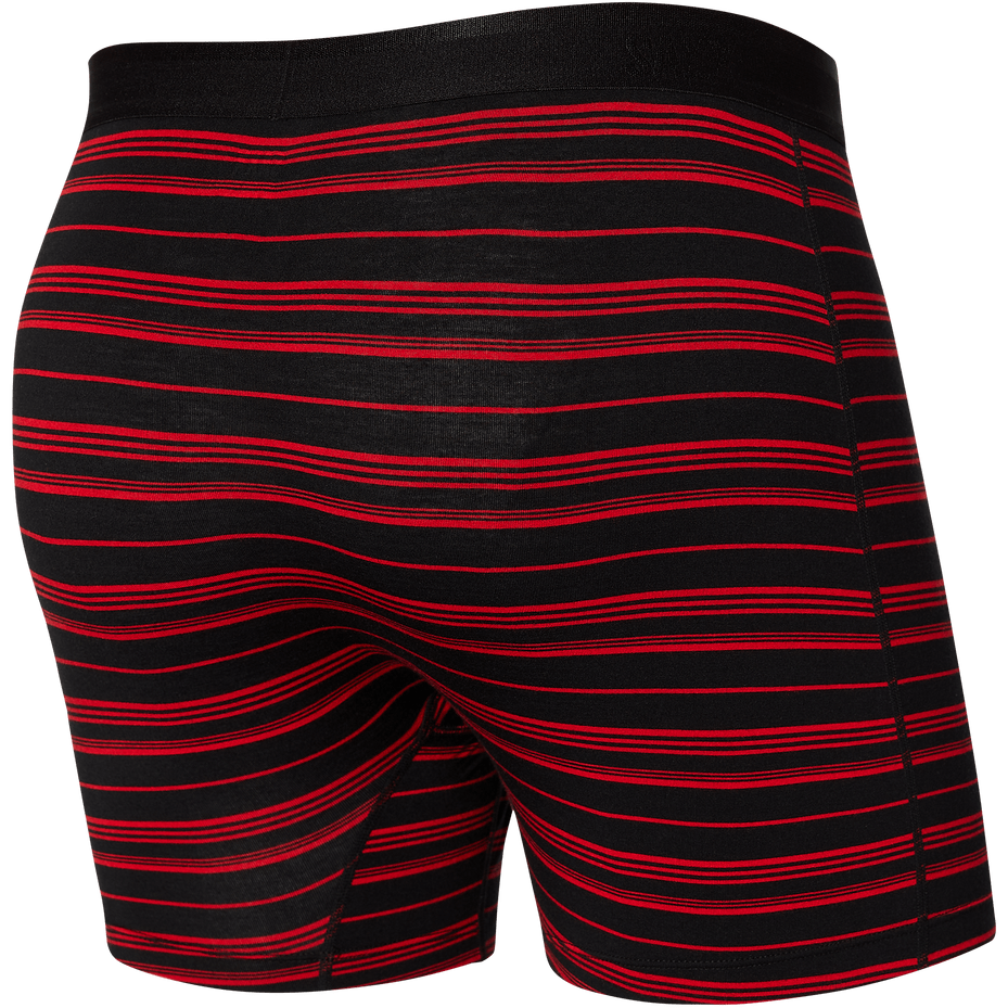 SAXX Mens Platinum Boxer Brief  -  Small / Black/Red Tidal Stripe