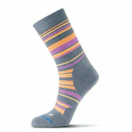 FITS Baya Medium Hiker Crew Socks  -  Small / Stormy Weather/Cadmium Orange