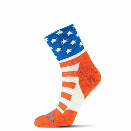 FITS Olympic Performance Trail Quarter Socks  -  Small / Classic Blue/Red