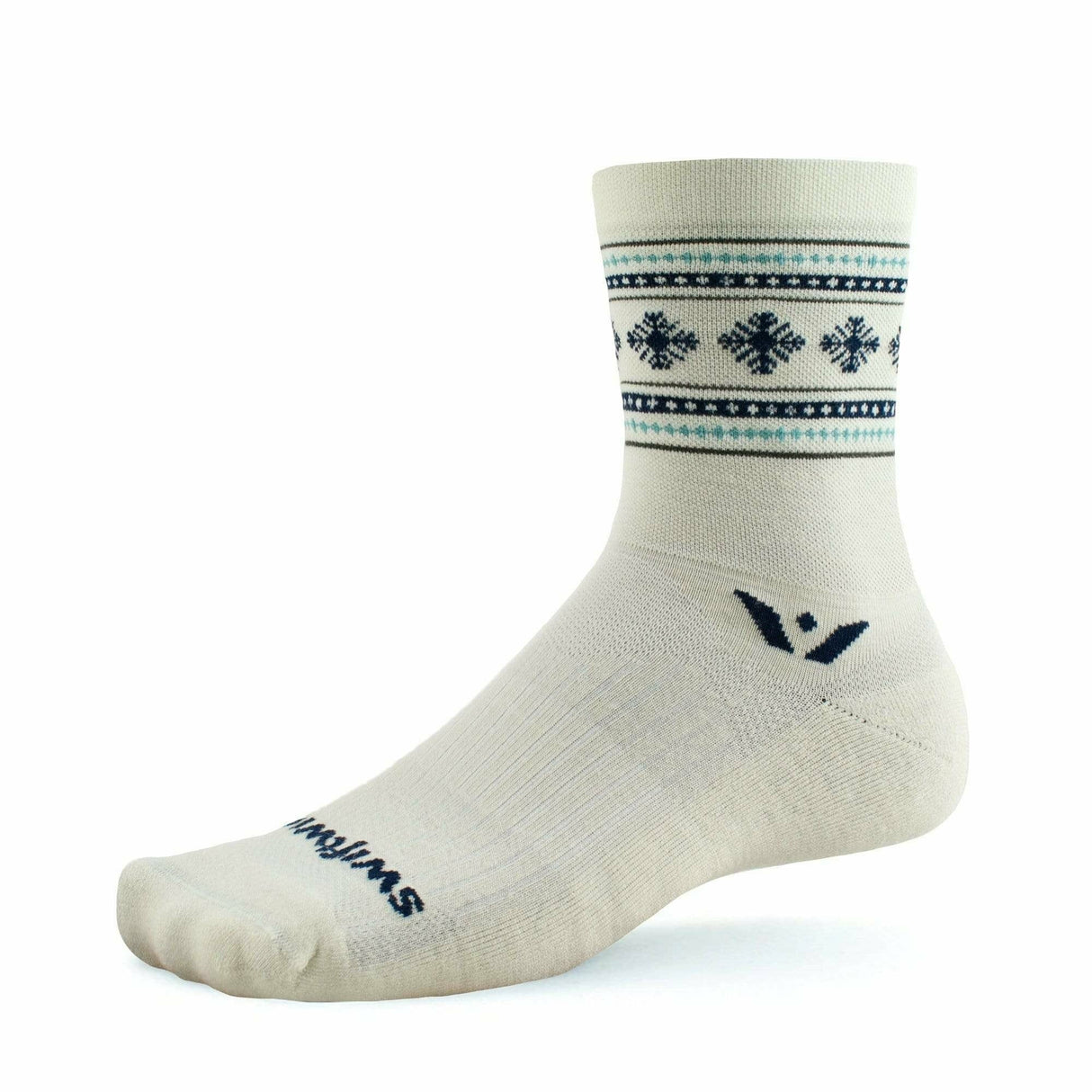 Swiftwick Vision Five Winter Limited Edition Crew Socks - Small / Cream