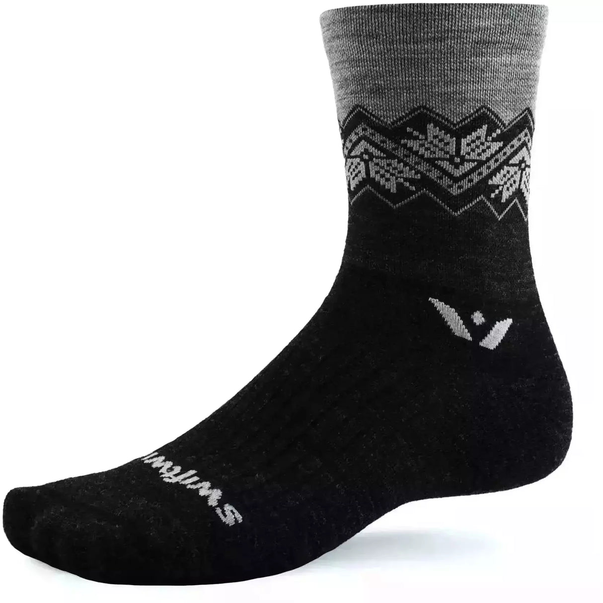 Swiftwick Vision Five Winter Limited Edition Crew Socks - Medium / Fair Isle Coal