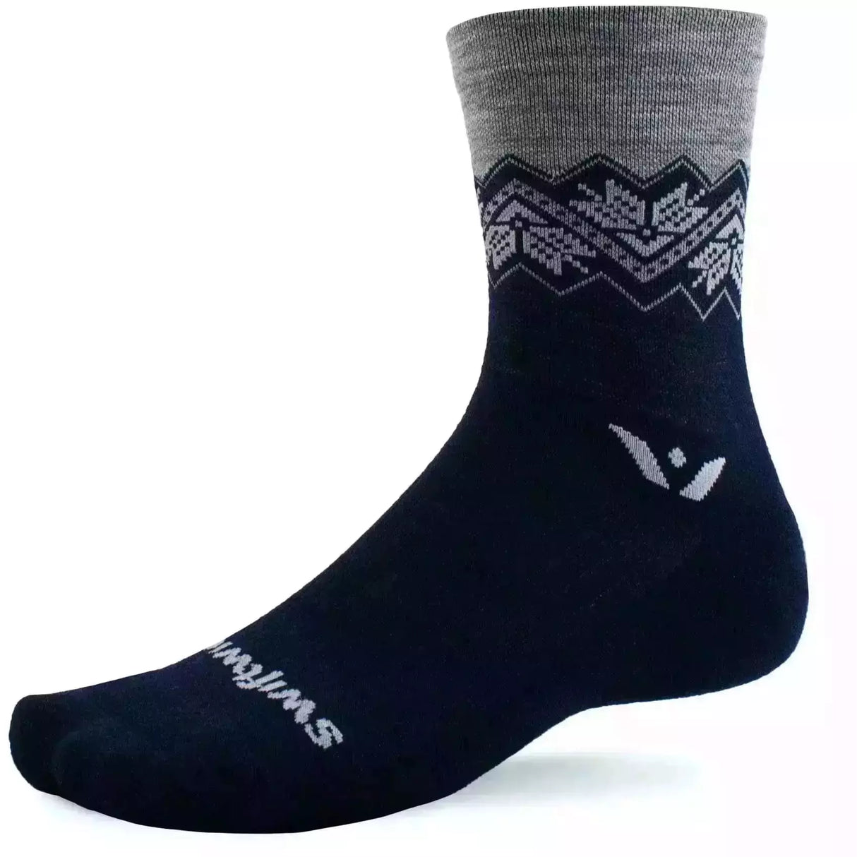 Swiftwick Vision Five Winter Limited Edition Crew Socks  -  Large / Fair Isle Navy