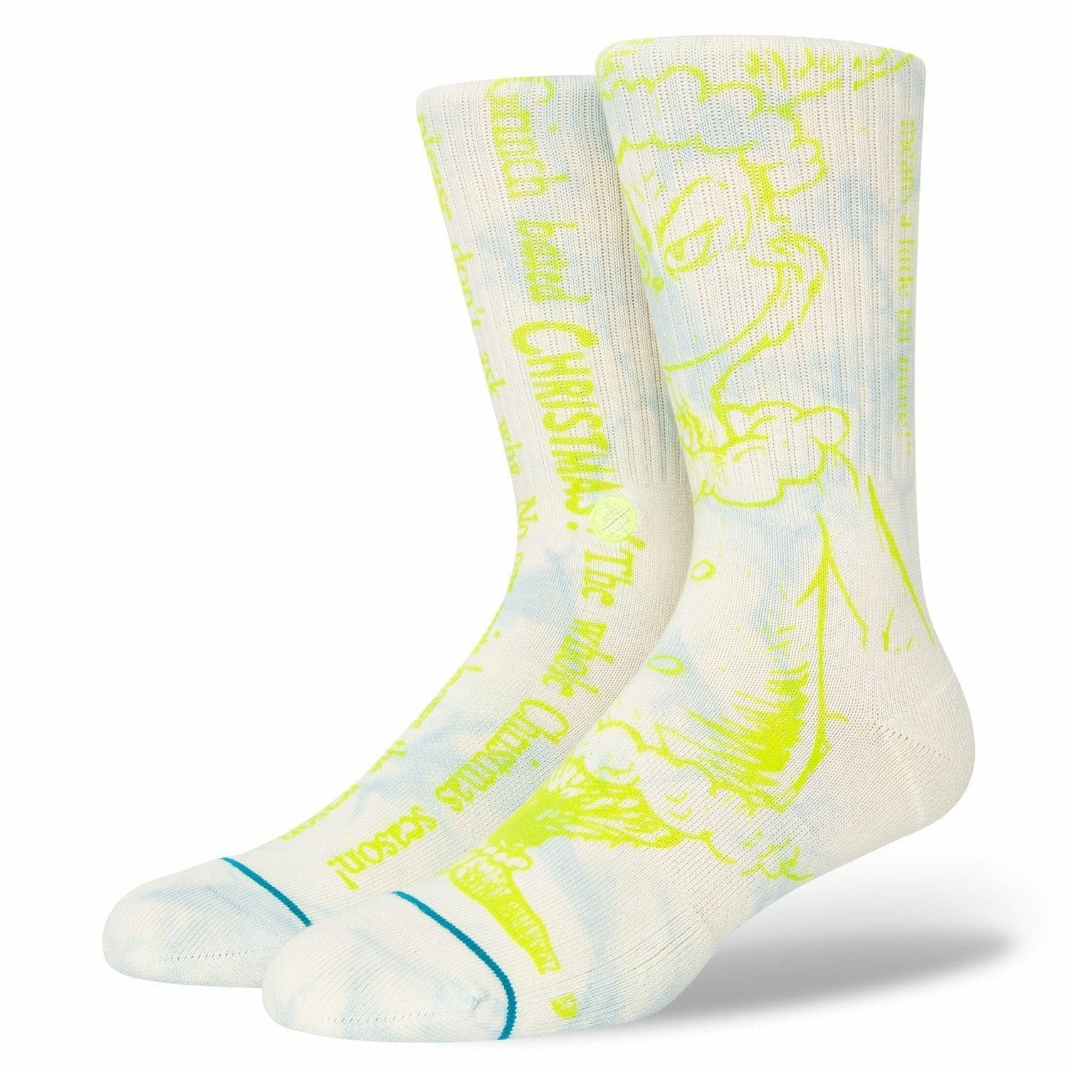 Stance Merry Grinchmas Crew Socks  -  Medium / Off White