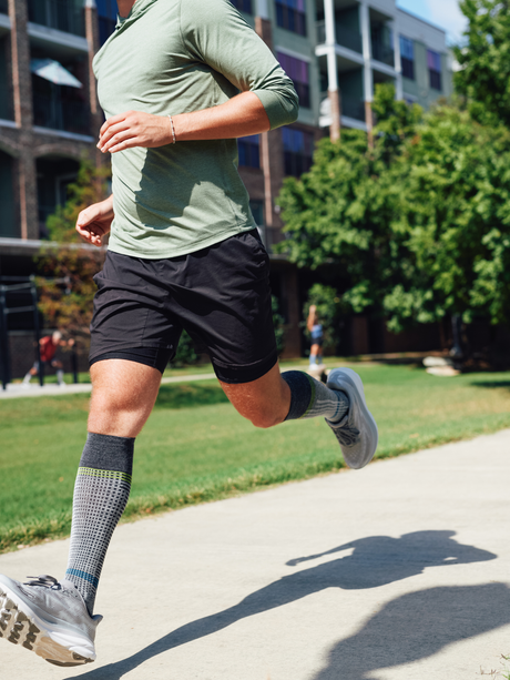Man running with Sockwell compression socks