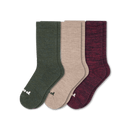Pacas Mens Alpaca Crew Socks 3-Pack  -  Medium/Large / Olive/Hemp/Merlot