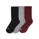 Pacas Womens Alpaca Crew 3-Pack Socks  -  Small/Medium / Black/Gray/Red