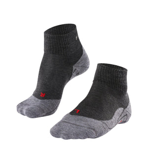 FALKE Womens TK5 Wander Short Trekking Mini-Crew Socks  -  35-36 / Asphalt
