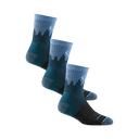 Darn Tough Womens Treeline Micro Crew Midweight Hiking 3-Pack Socks  -  Medium / Blue
