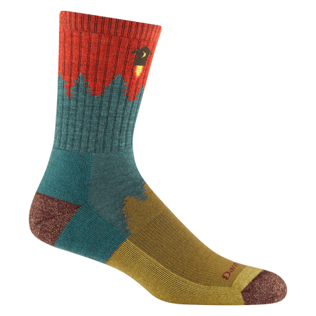 Darn Tough Mens Number 2 Micro Crew Midweight Hiking Socks  -  Small / Teal