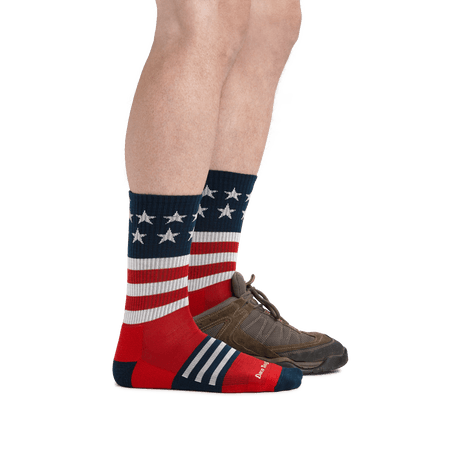 Darn Tough Mens Captain Stripe Micro Crew Lightweight Hiking Socks  - 